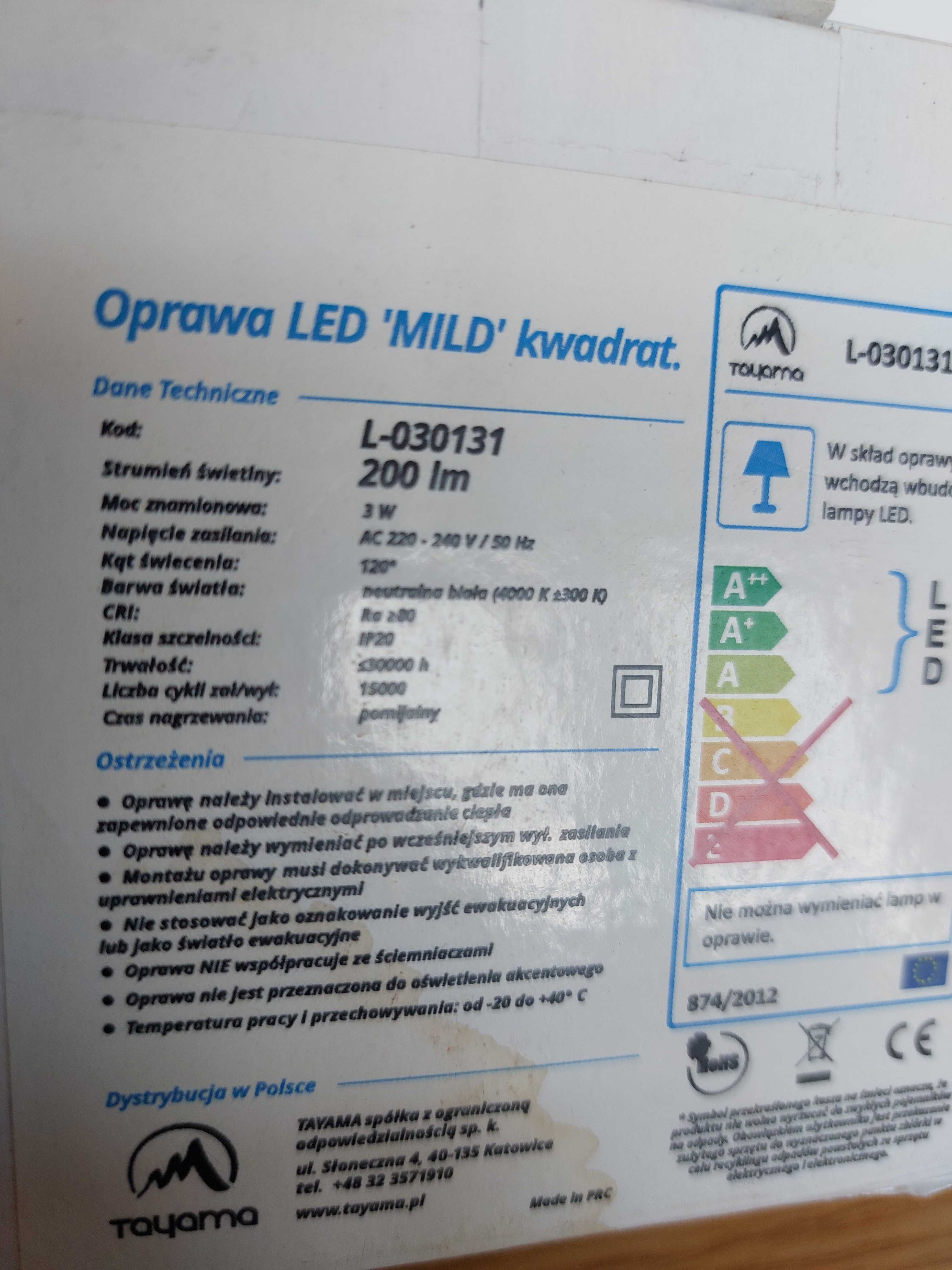 Oprawa led 3w halogen sufitowy podtynkowy oczko