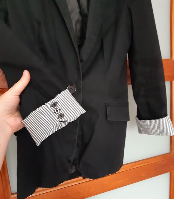 Żakiet dłuższy S czarny marynarka