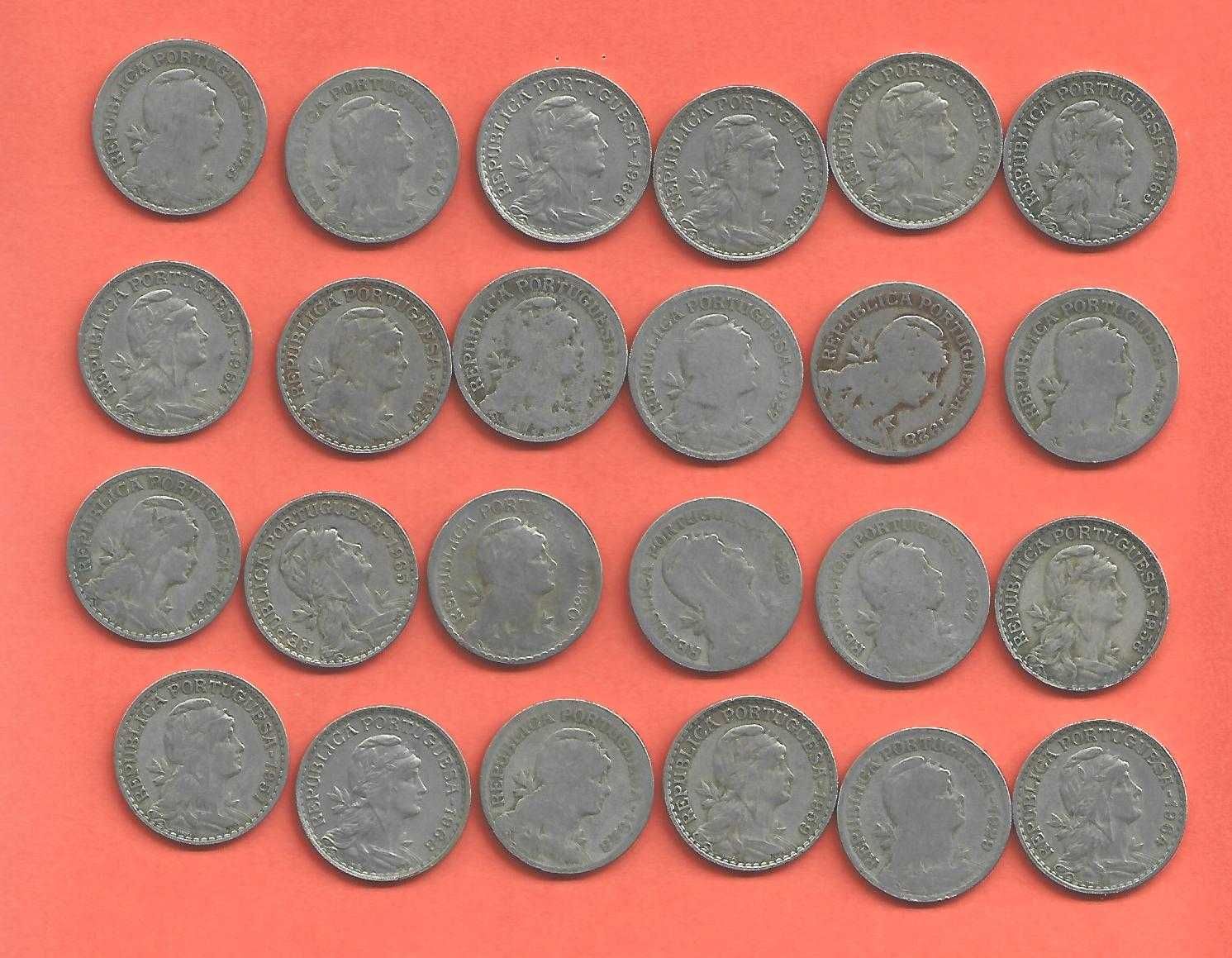 Lote de 24 Moedas de 1$00 de Alpaca