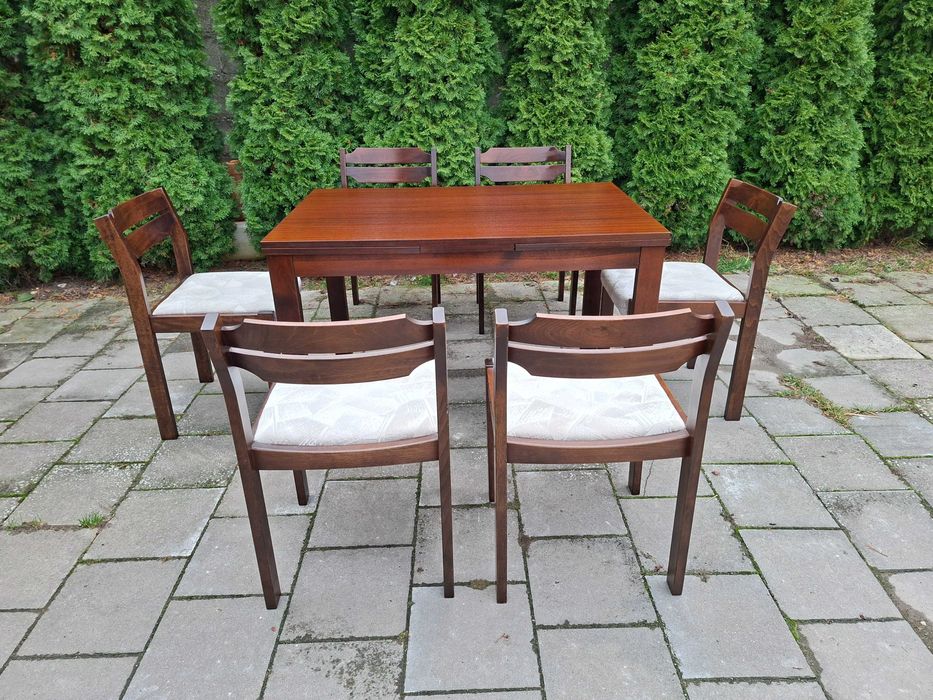Stół rozkładany + 6 krzeseł