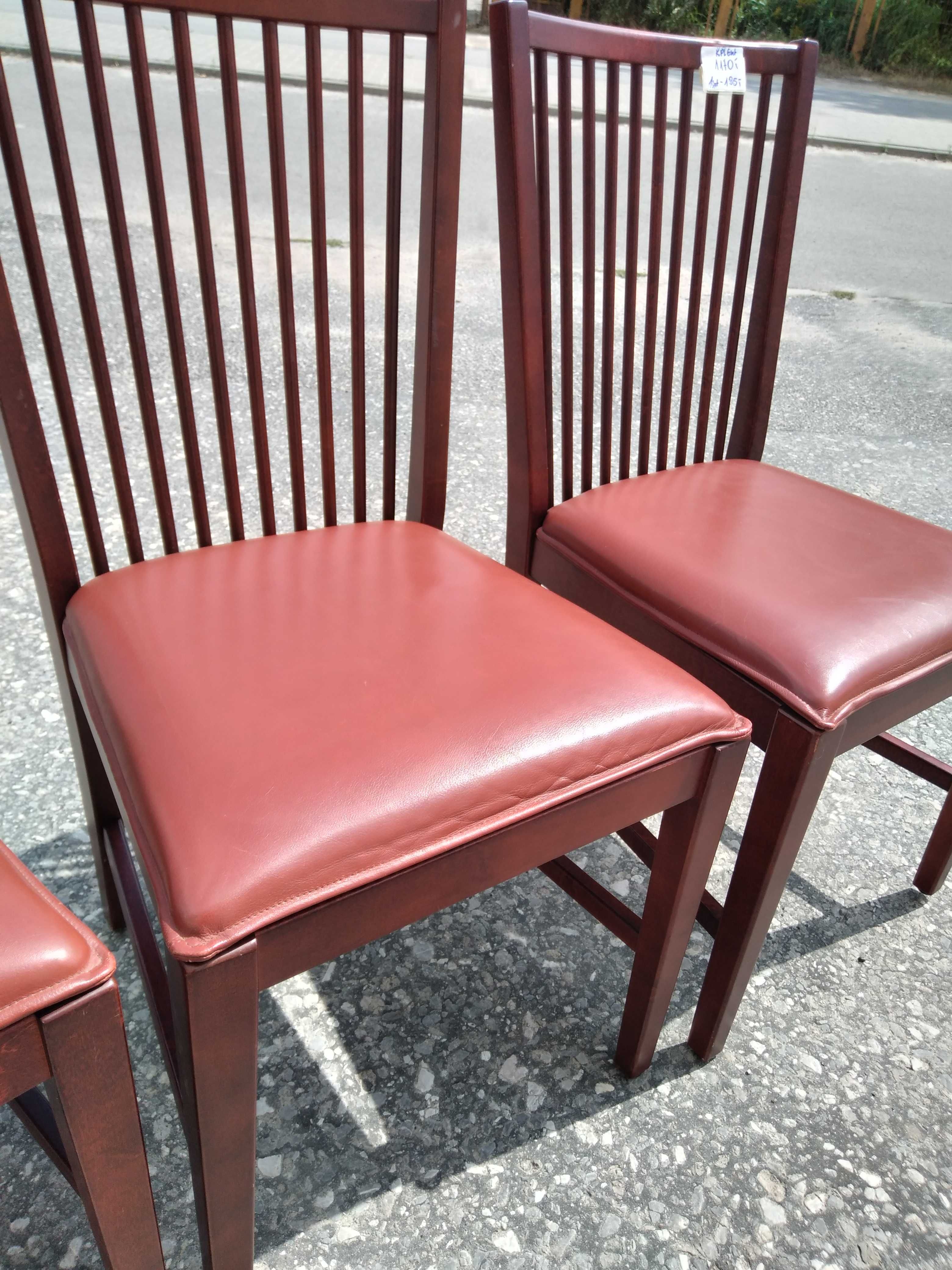 Komplet pięknych 6 krzeseł krzesła skóra eleganckie stylowe FV DOWÓZ