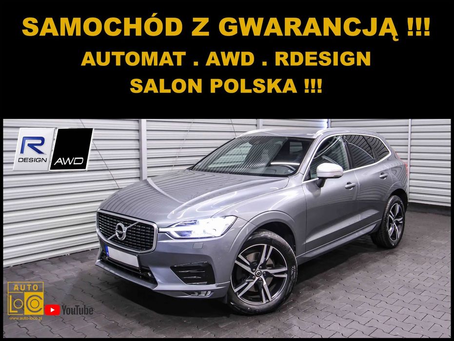 Volvo XC 60 R DESIGN + AUTOMAT+ 4x4 + Salon POLSKA +100% SERWIS +100% Bezwypadkowy