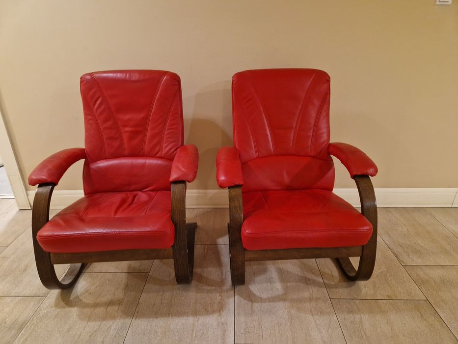Fotele skórzane czerwone