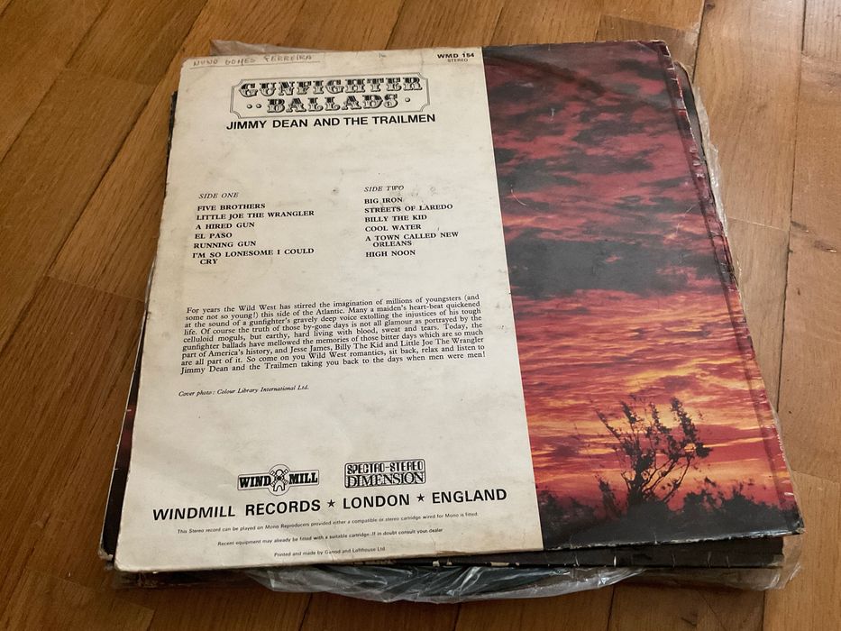 Lp Jimmy Dean and the trailmen - gunfighter ballads