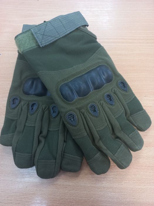 Теплі тактичні рукавиці олива  з підкладкою арт 90560
