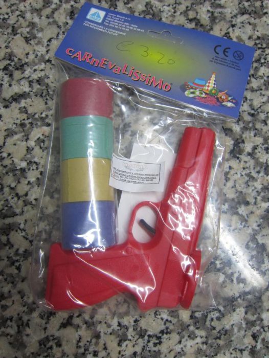 Carnevalissimo Party Time - Pistola vermelha ou azul mais serpentinas