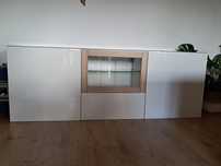 Movel Besta bran/madei com vidro na base