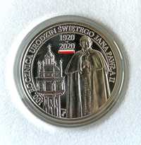 Moneta srebrna 10 zł, 100. rocznica urodzin Jana Pawła II