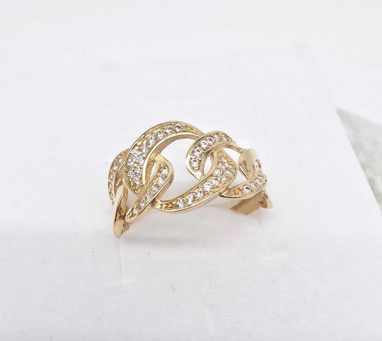 Złoty pierścionek 585 z motywem ogniw GOLD MONEY