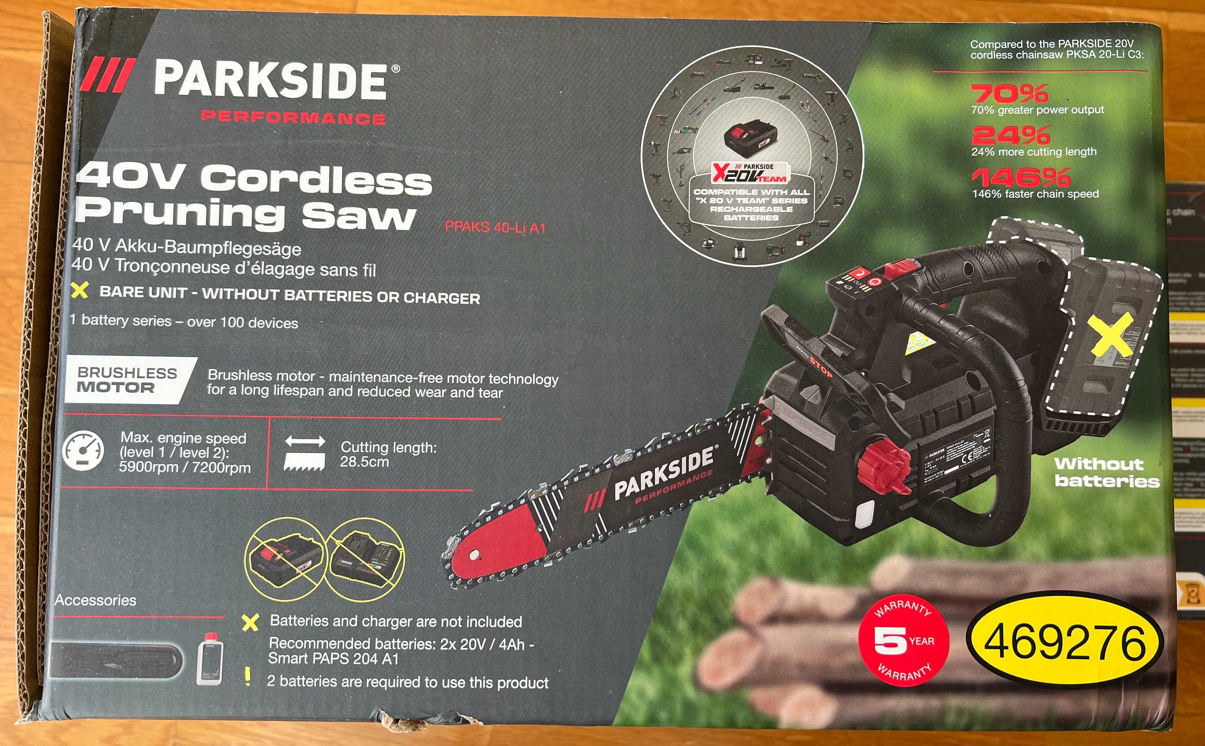 Akumulatorowa piła łańcuchowa Parkside Performance PPAKS 40V NOWOŚĆ