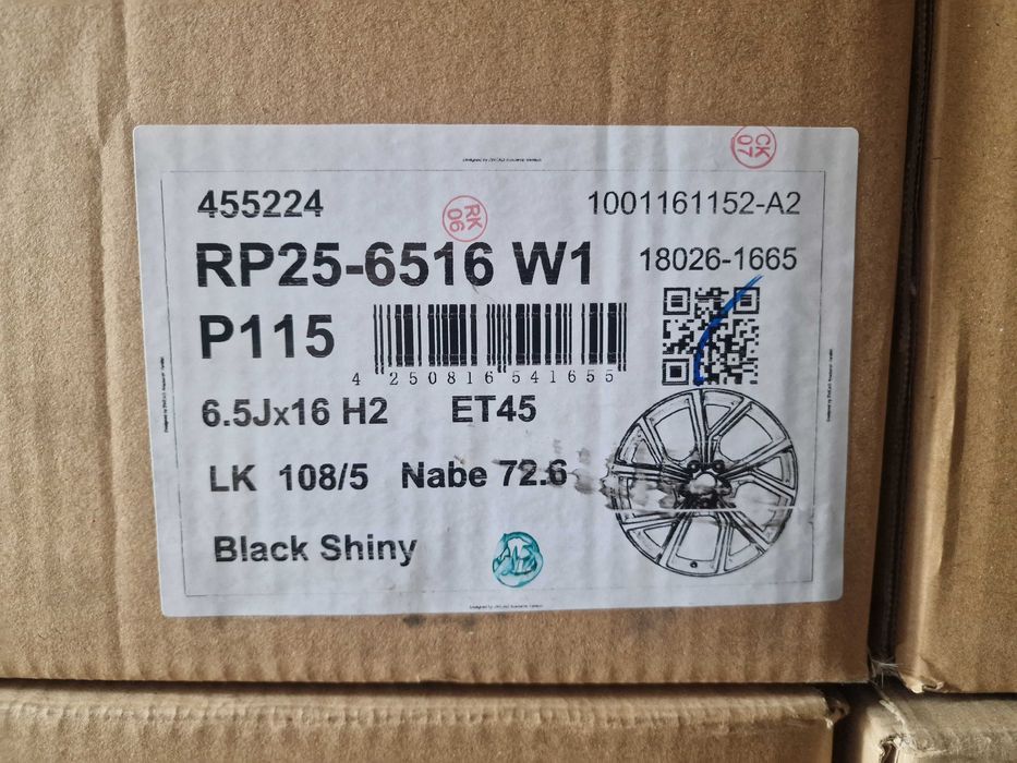 NOWE alufelgi FIAT 16" 5x108 Scudo Ulysse Doblo - Czarne