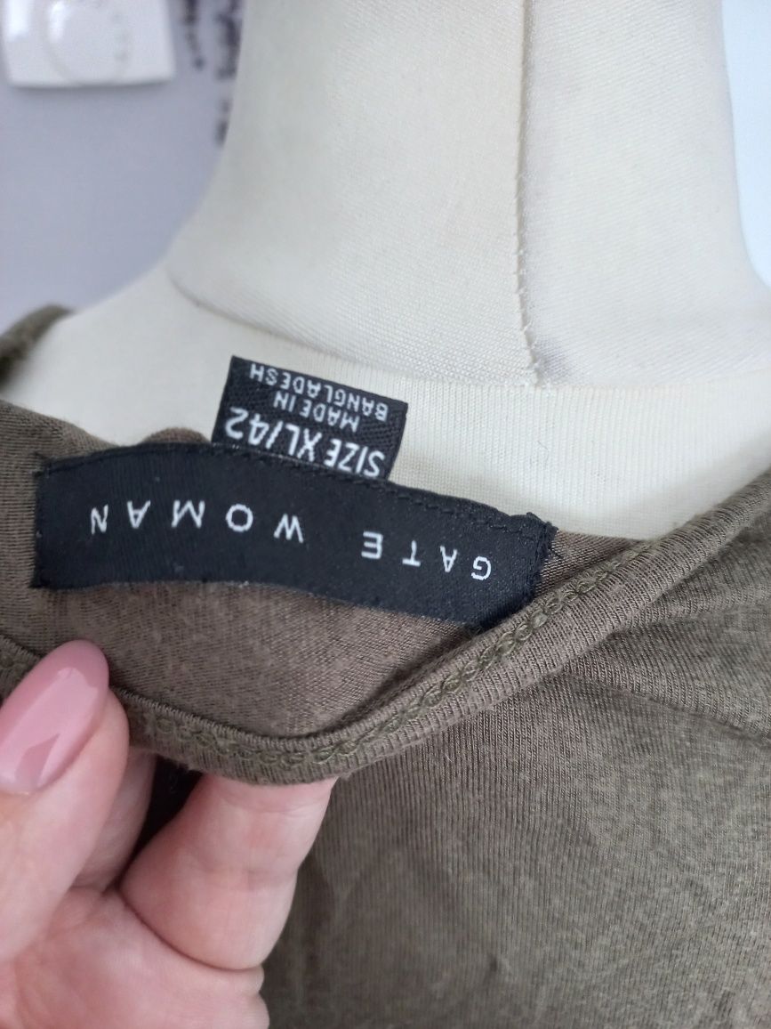 Buzka damska khaki 42 XL Gate Woman 100% wiskoza głęboki pleciony deko