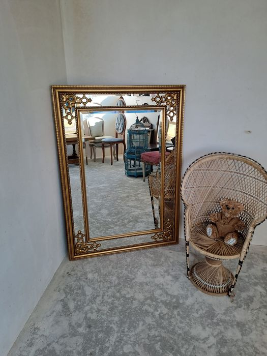 Lustro w złotej ramie duże lustro ścienne stylowe lustro vintage