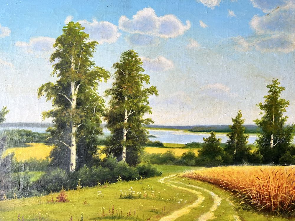 Картина «Природа» літо художника Виктора Марфина поле ліс пшениця