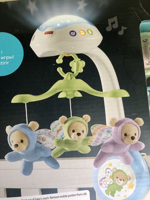 Музичний мобіль на ліжечко 3 в 1 Fisher Price Мрії про метеликів