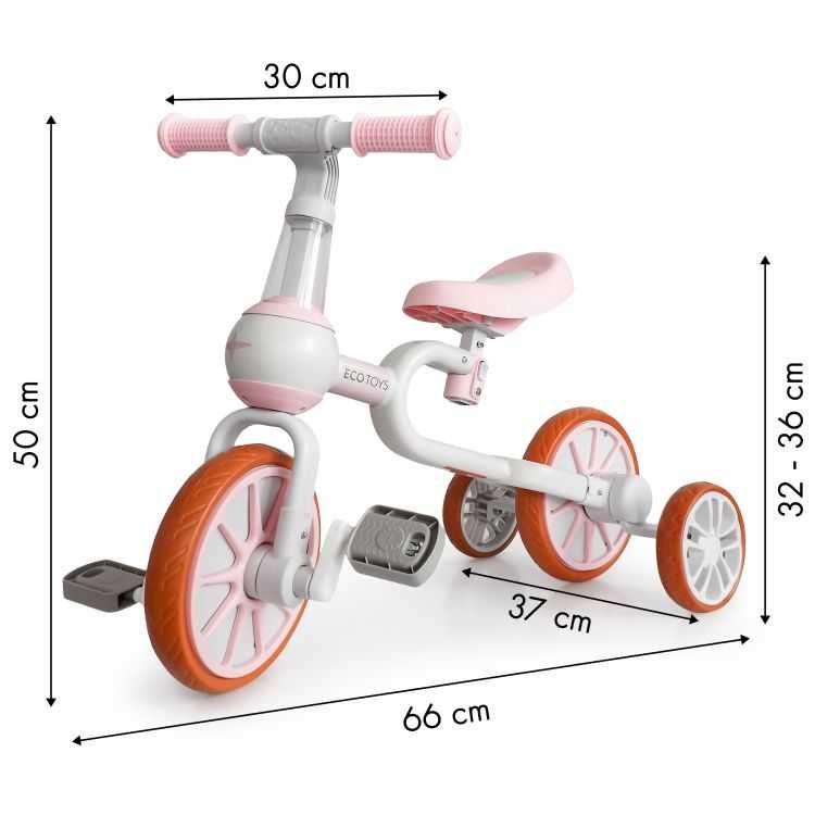 Rower rowerek biegowy 4w1 Pedały Kółka boczne