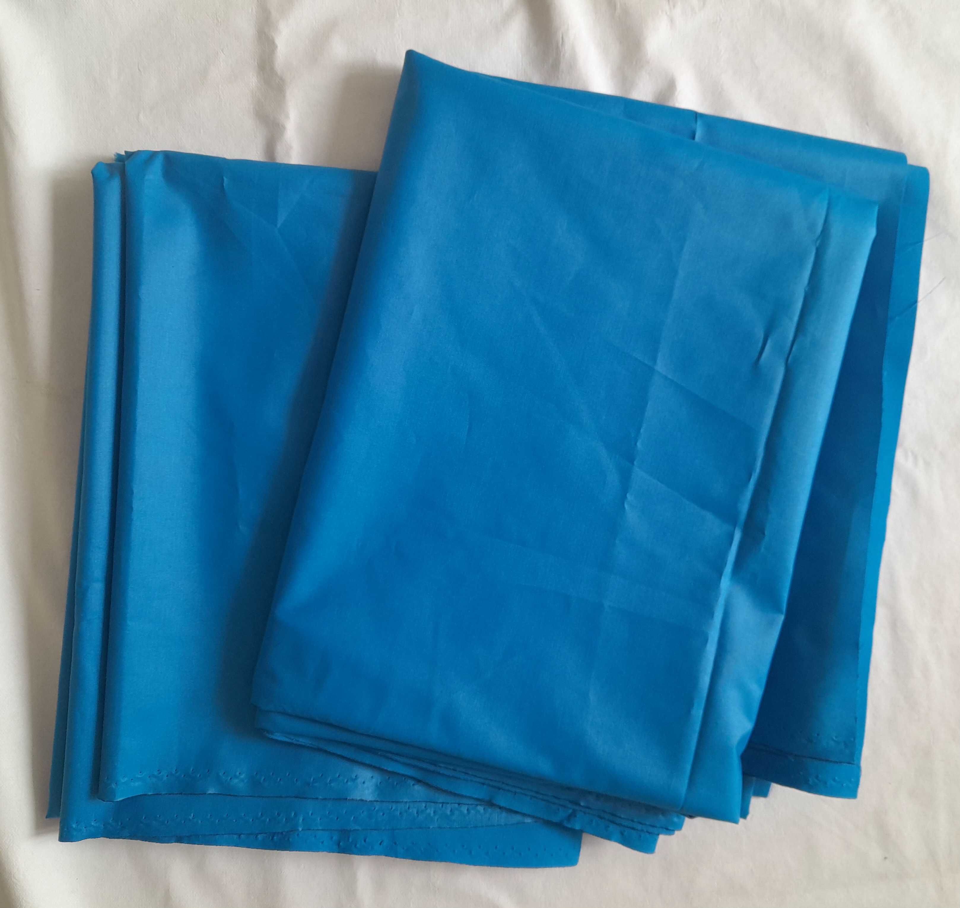 Новый отрез однотонной ткани Плащевка (Ткань отрезы синяя