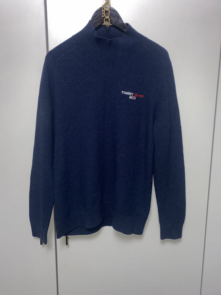 Bawełniany sweter golf Tommy Hilfiger L oversize