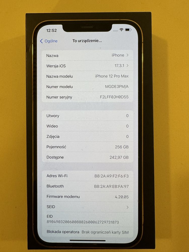 Iphone 12 pro max 256gb