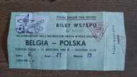 Bilet kolekcjonerski Polska-Belgia 1985