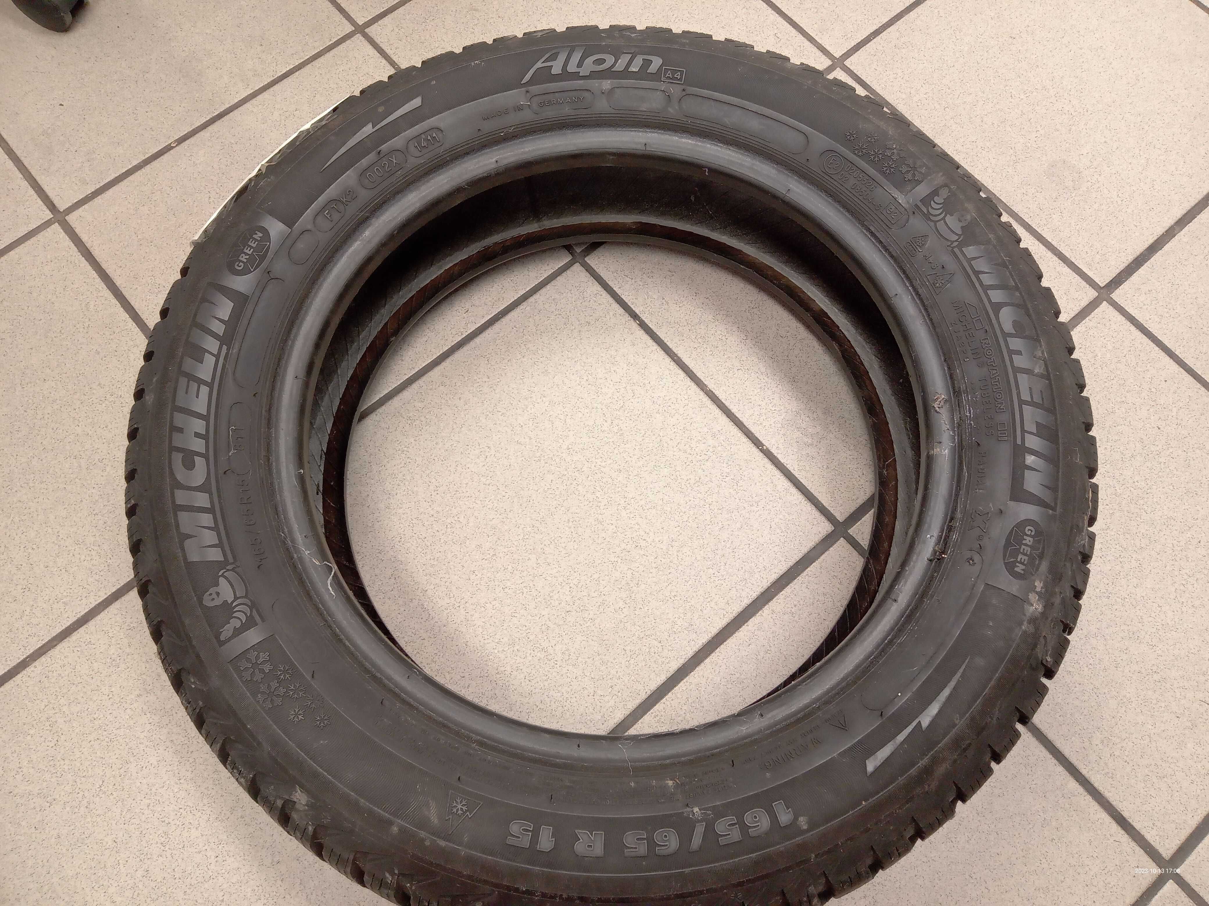 2 sztuki opony zimowe  MICHELIN ALPIN  165/65 R15