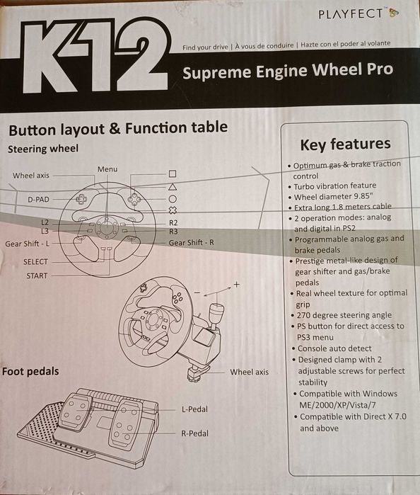 Volante e pedais PlayFect Professional Gaming