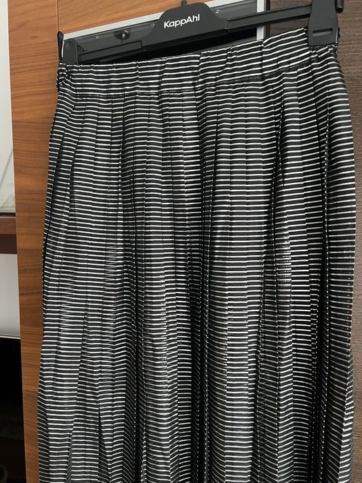 Maxi spódnica plisowana srebrne czarne paski  roz. M