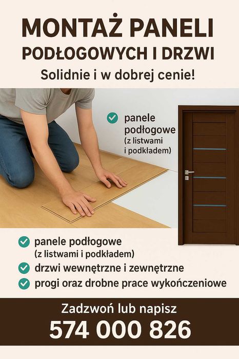 Montaż paneli podłogowych i drzwi – solidnie i w dobrej cenie!
