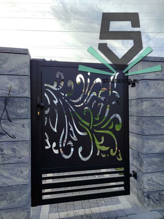 Brama przesuwna 4m, 5m, 6m, wycinana laserowo CNC, panelowa.