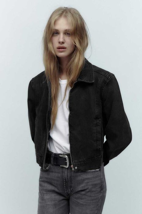 Джинсовая куртка на молнии от Zara, M, L, оригинал, Испания