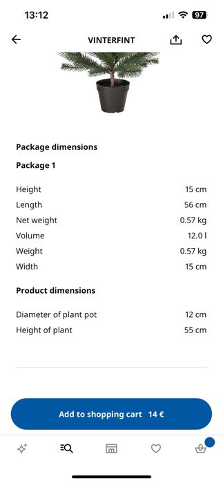 Árvore de Natal  55cm  IK.EA