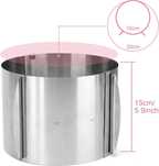 Regulowany rant do pieczenia ciast 15–30 cm, stal 304