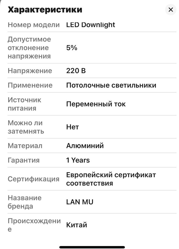 Точковий світильник стельовий