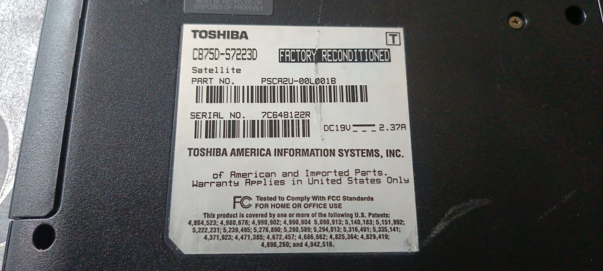 Toshiba satelitę 17"