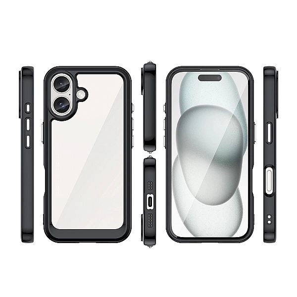 Etui Outer Space Case z żelową ramką do iPhone 16 - czarne