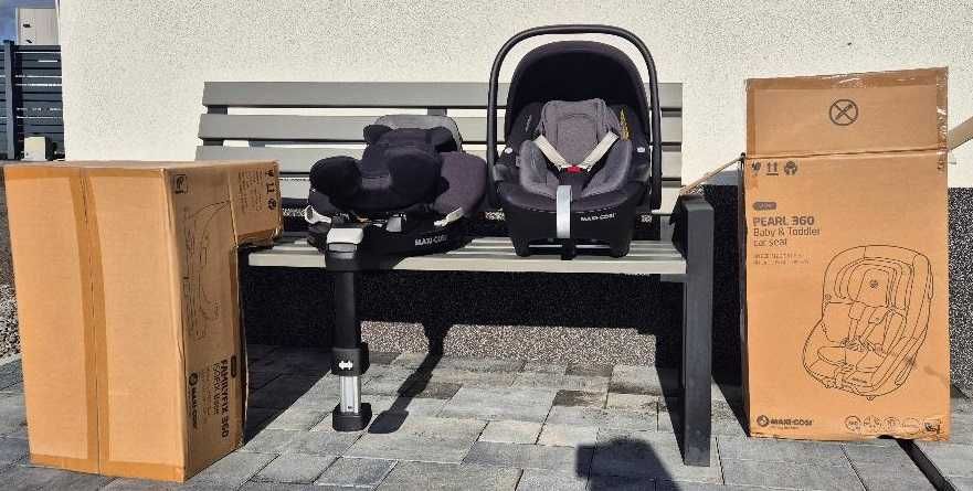 Maxi Cosi Pearl fotelik nosidełko + obrotowa baza FamilyFix 360 Isofix