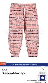 Różowe spodnie letnie z kieszeniami haremki indiański wzór 5 10 15