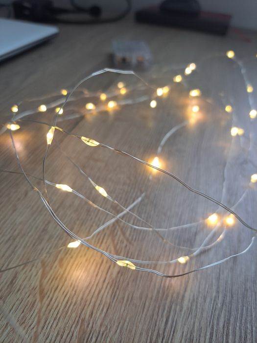 Гірлянда на батарейках 5 метрів, на батарейки лампочки, декор 5 м