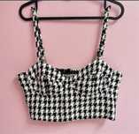 Crop Top quadrados preto & branco L (novo)