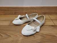 Buty dziewczęce komunijne, wizytowe, baleriny białe rozm. 32