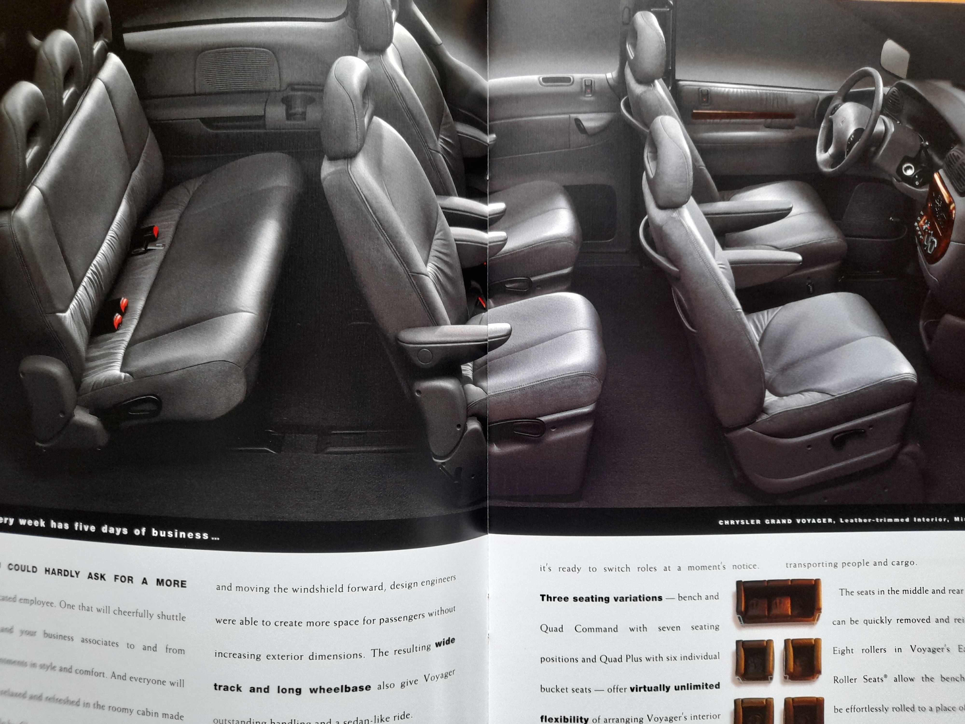 CHRYSLER Voyager 2.0, 2.4L, 2.5L TD, 3.3L i 3.8L V6 - 2 prospekty 1999