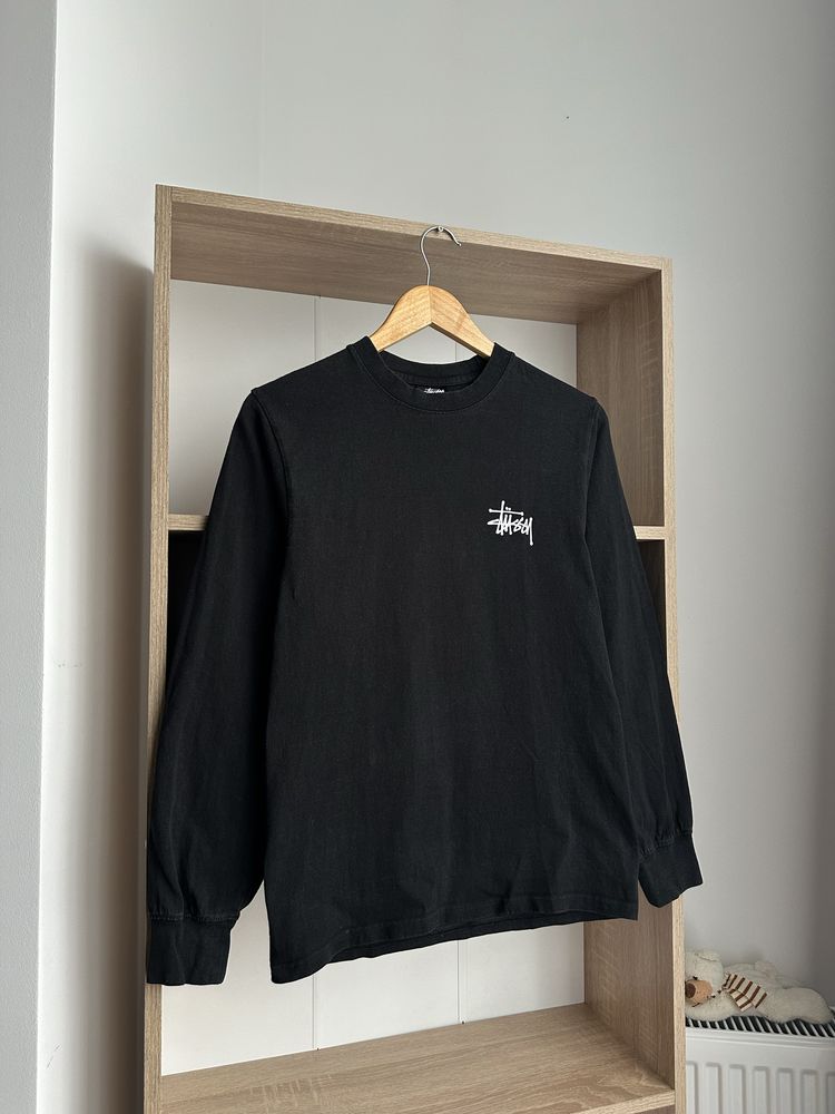 Vintage Stussy Black Big Logo Long Sleeve