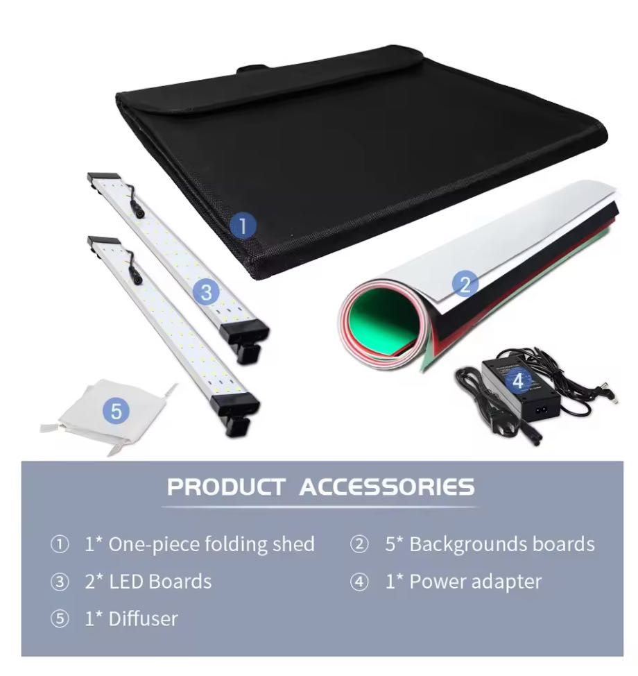 Photo Studio Softbox Portátil 45cm c/Luz LED Novo