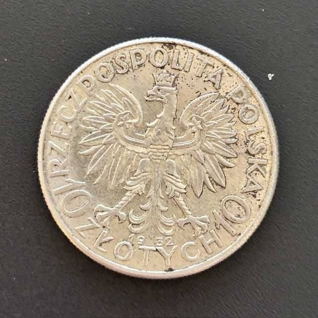 10 złotych głowa kobiety II RP 1932
