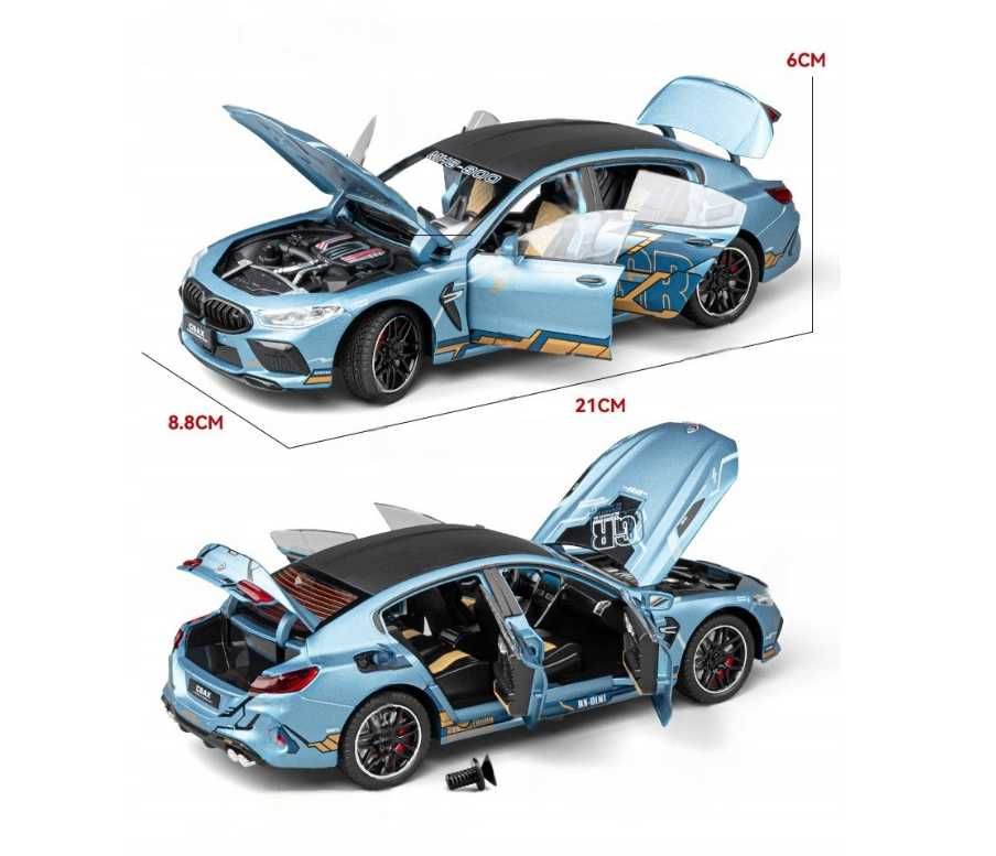 BMW M8 1:24 model opakowanie producenta manhart DŹWIĘK ŚWIATŁO PREZENT