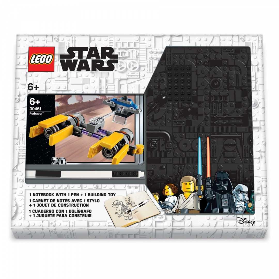 Notatnik LEGO Star Wars Podracer zestaw klocków, płytka i długopis