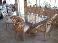 Mesa em Vidro Vintage  (tamanho família)