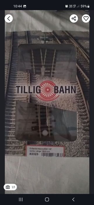 Trzy zwrotnice EW1 15⁰ LEWA.   TT