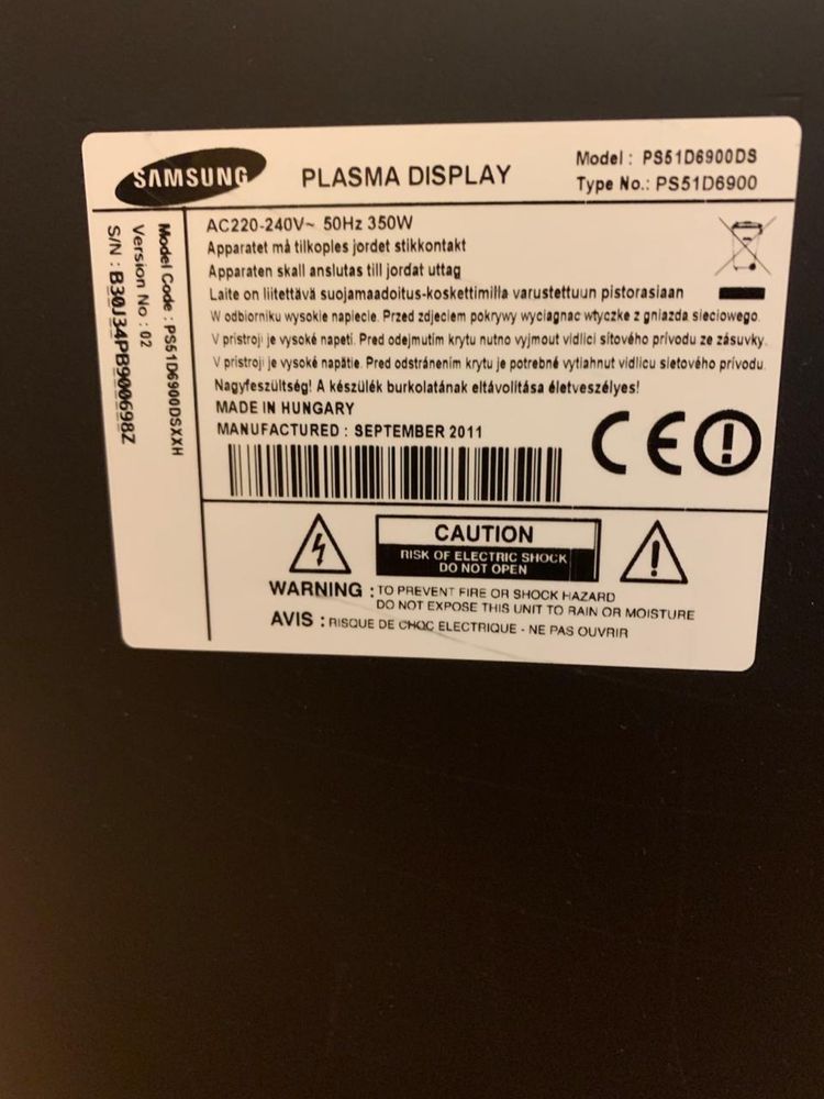 Телевизор , плазма , samsung smart tv PS51D6900DS