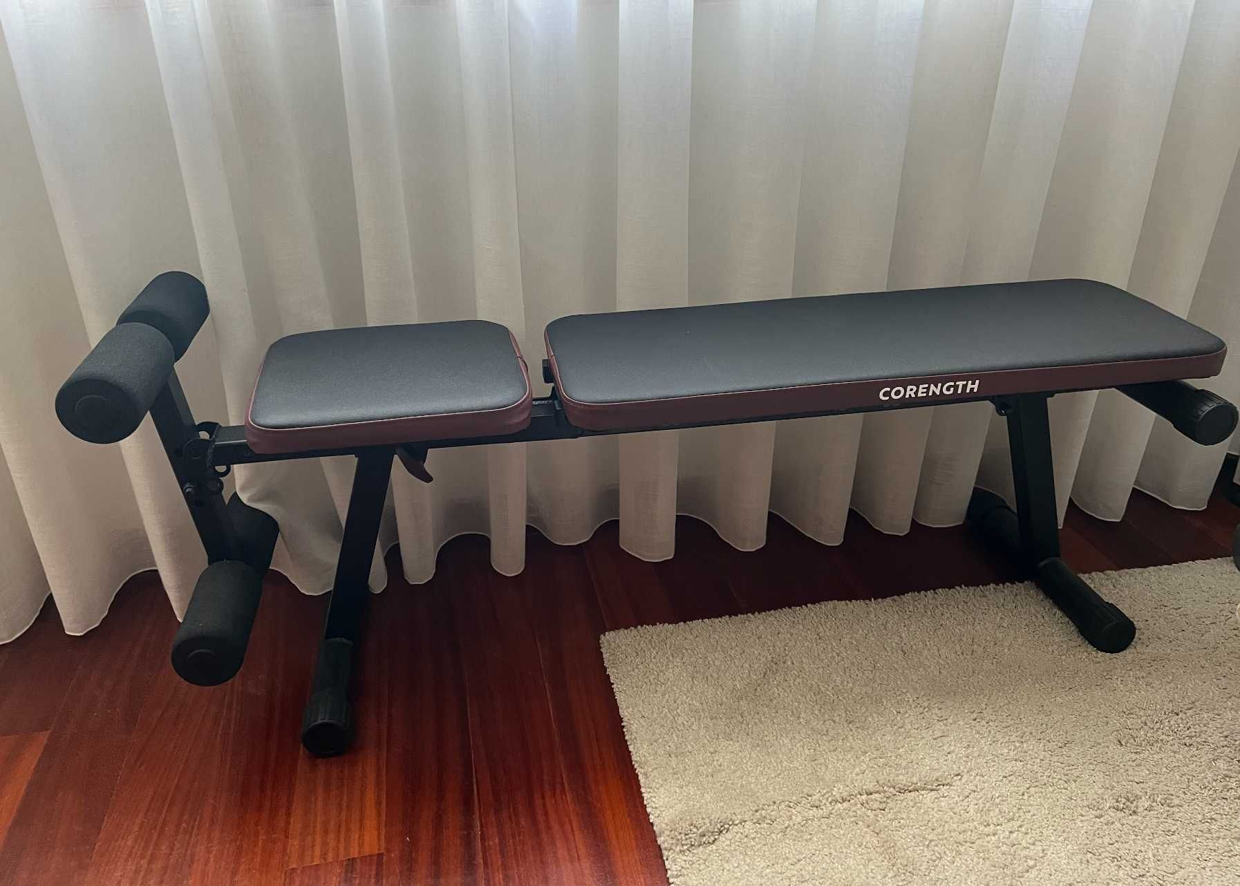 Banco de Musculação e Haltere Hexagonal 7.5kg (x2)